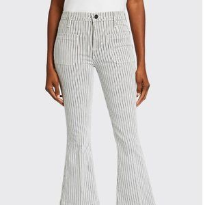 FRAME Le Bardot Crop Flare -- Blanc Multi - 26 NWT